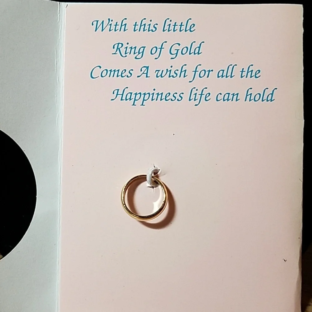 Baby Gold Plated Ring & Card